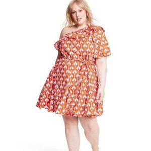 RHODE X Target  Lotus Floral Print One Shoulder Mini Dress